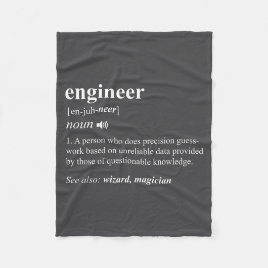 Engineer Definition Funny Engineering Mechanical C フリースブランケット (正面)