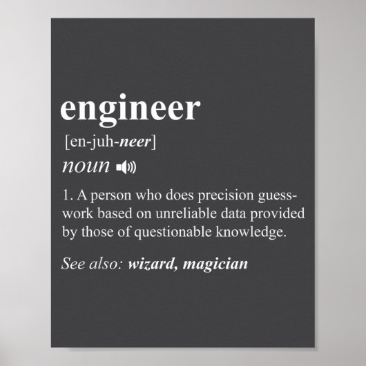 Engineer Definition Funny Engineering Mechanical C ポスター (正面)