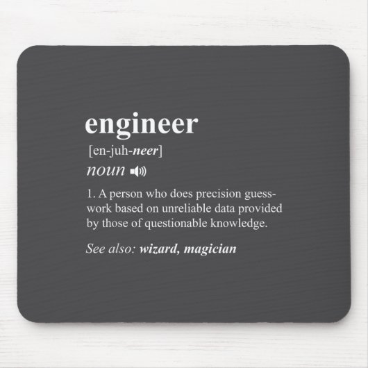 Engineer Definition Funny Engineering Mechanical C マウスパッド (正面)