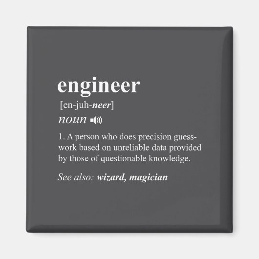 Engineer Definition Funny Engineering Mechanical C マグネット (正面)