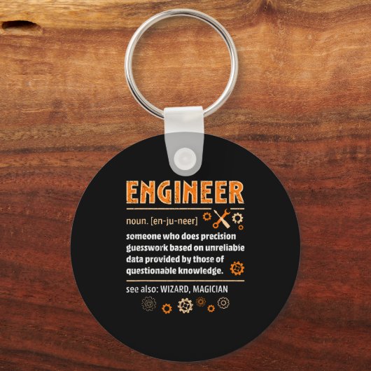 Engineer Definition Funny Engineering Nerdy Scienc キーホルダー (正面)