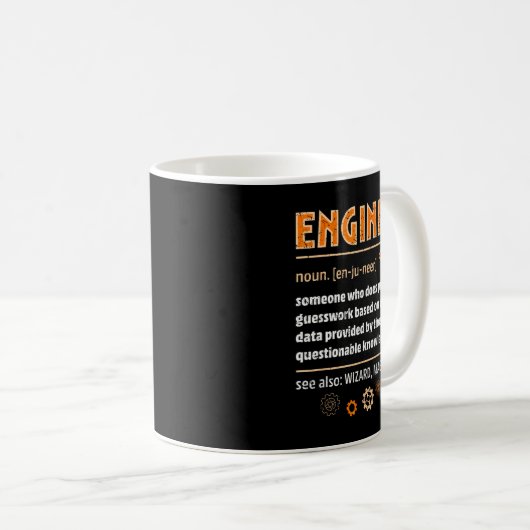 Engineer Definition Funny Engineering Nerdy Scienc コーヒーマグカップ (正面右)