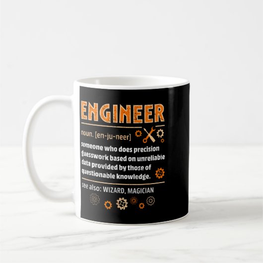 Engineer Definition Funny Engineering Nerdy Scienc コーヒーマグカップ (左)