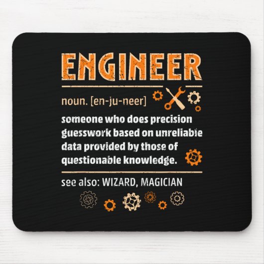 Engineer Definition Funny Engineering Nerdy Scienc マウスパッド (正面)