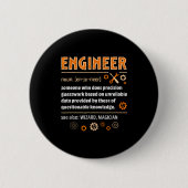 Engineer Definition Funny Engineering Nerdy Scienc 缶バッジ (正面)