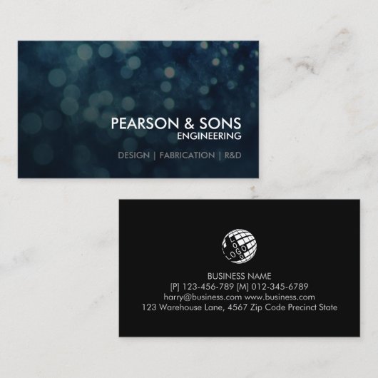 Engineer Engineering Technical Abstract Lights 名刺 (正面/裏面)