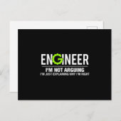 Engineer I'm Not Arguing Funny Engineering 案内ポストカード (正面/裏面)