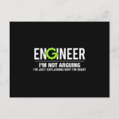 Engineer I'm Not Arguing Funny Engineering 案内ポストカード (正面)