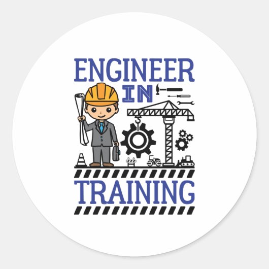 Engineer in Training Boys STEM ラウンドシール (正面)