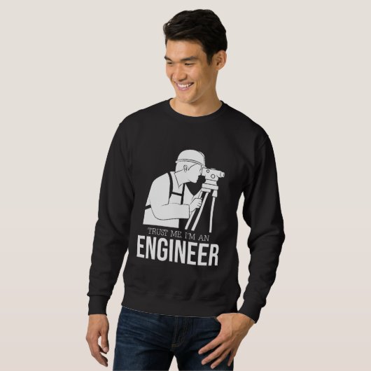 engineer joke    text  humour  engineer スウェットシャツ (正面フル)
