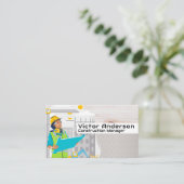 Engineer Looking at Blueprints | Construction Site 名刺 (スタンド正面)