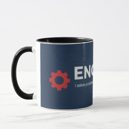 Engineer Mug - ENGINEER I solve problems マグカップ (左)