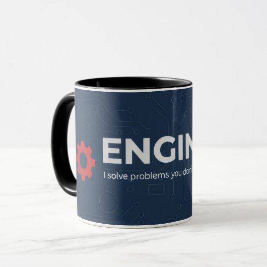 Engineer Mug - ENGINEER I solve problems マグカップ (正面左)