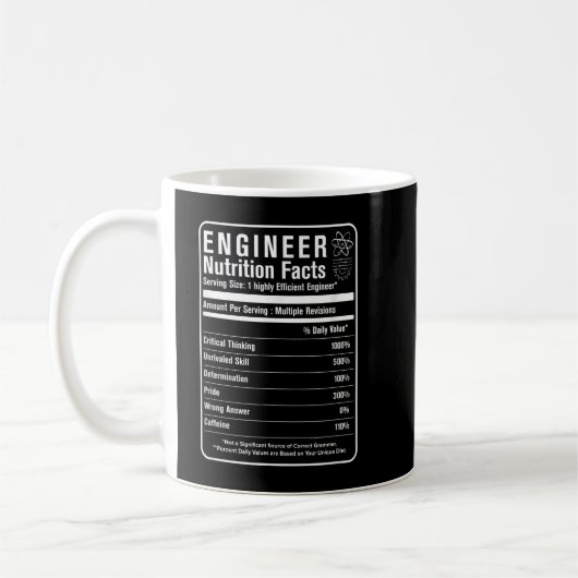 Engineer Nutritional Facts  Electrical,Civil,Chemi コーヒーマグカップ (左)