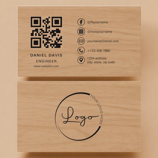 Engineer Wood Professional QR Code 名刺