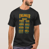 Engineer Word Languages  Engineering Mechanical Ci Tシャツ (正面)