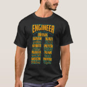 Engineer Word Languages Engineering Mechanical Civ Tシャツ (正面)