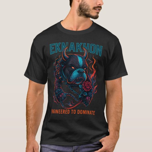 Engineered to Dominate – Infernal Bulldog Glow Tee Tシャツ (正面)