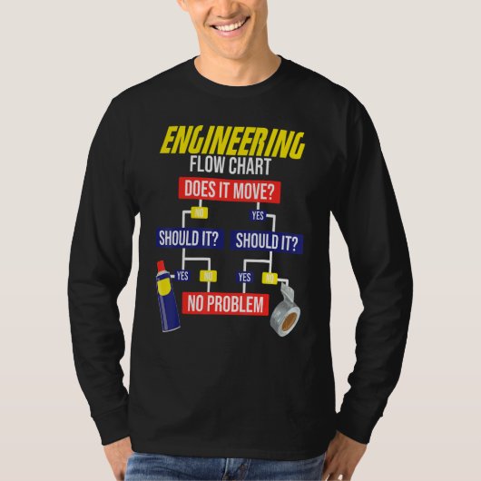 Engineering Flow Chart Chemical Engineer Tシャツ (正面)