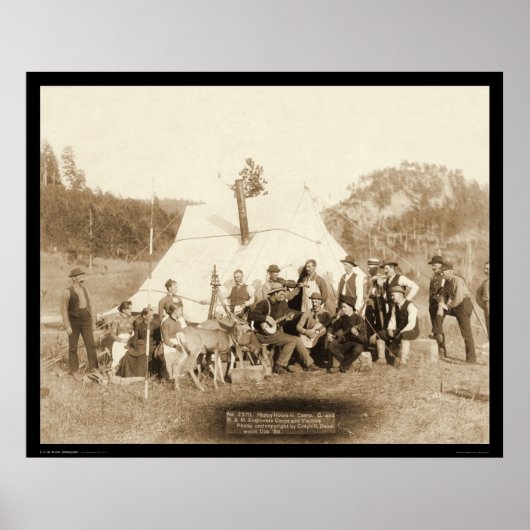 Engineers リラックス Corps's in Tent SD 1889 ポスター (正面)