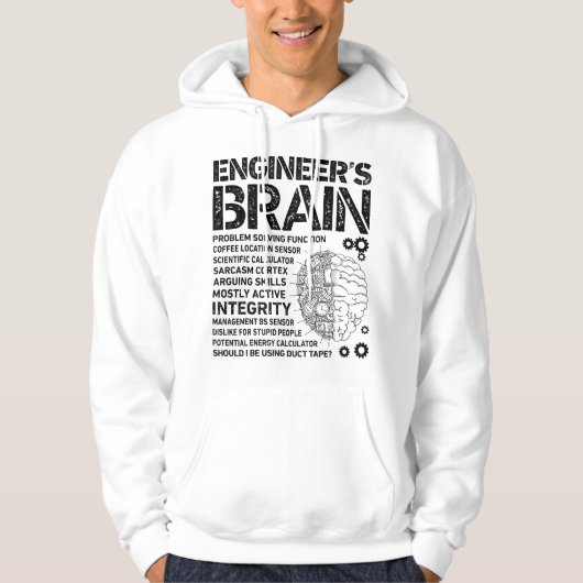 Engineer's Brain Funny Process Engineer Men Engine パーカ (正面)