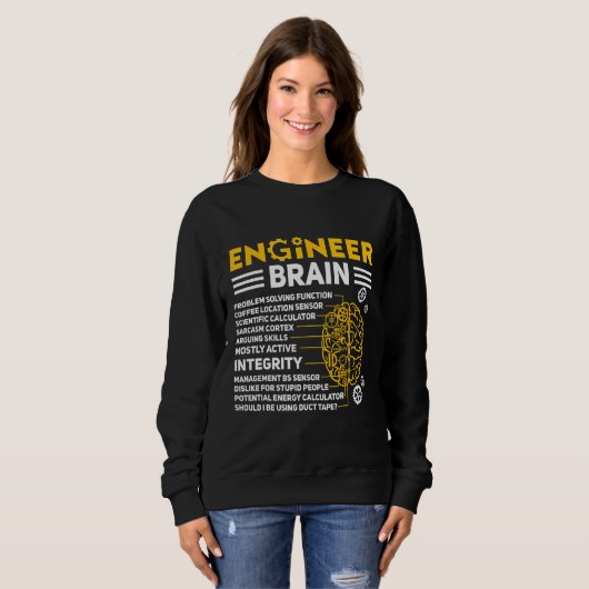 Engineers Brain industrial engineering Computer ci スウェットシャツ (正面フル)