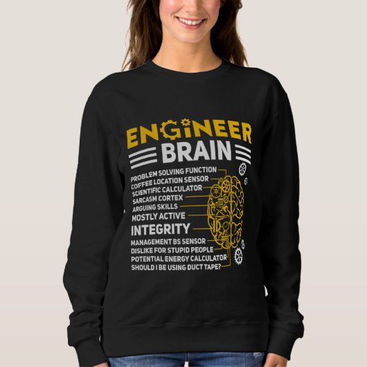 Engineers Brain industrial engineering Computer ci スウェットシャツ (正面)