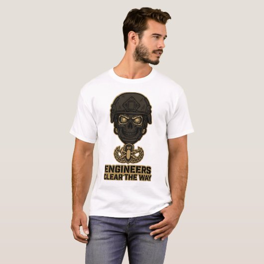 Engineers Clear The Way Skull Helmet Tee Tシャツ (正面フル)