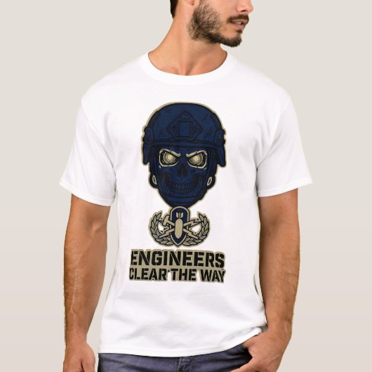 Engineers Clear The Way Skull Helmet Tee Tシャツ (正面)