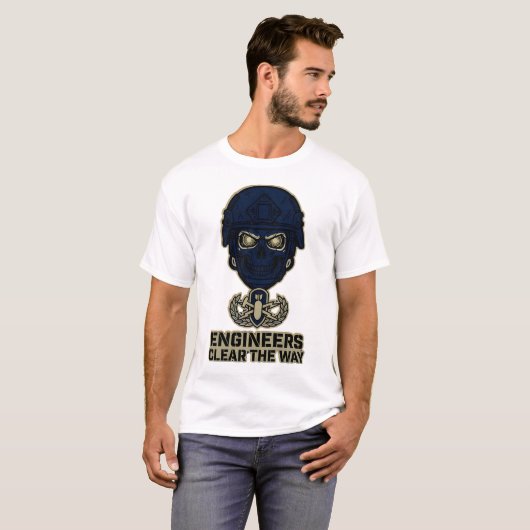 Engineers Clear The Way Skull Helmet Tee Tシャツ (正面フル)