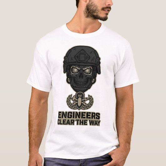 Engineers Clear The Way Skull Helmet Tee Tシャツ (正面)