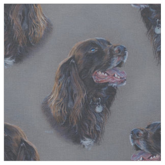 Engishのコッカースパニエル犬。 ファインアートの絵画 ファブリック