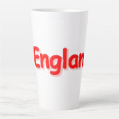 「#England」かわいいデザイン。買今 カフェラテマグ (正面)