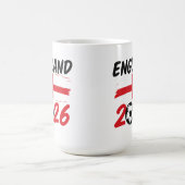 England 2026 Soccer Fan Design, Cross and Football コーヒーマグカップ (中央)