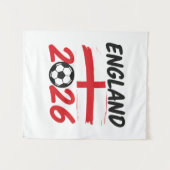 England 2026 Soccer Fan Design, Cross and Football タペストリー (正面(横))