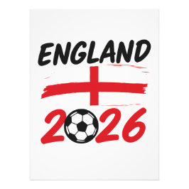 England 2026 Soccer Fan Design, Cross and Football フォトプリント