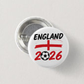 England 2026 Soccer Fan Design, Cross and Football 缶バッジ (正面&裏面)
