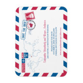 ENGLAND Air Mail Wedding Save the Date 3x4 マグネット (縦)