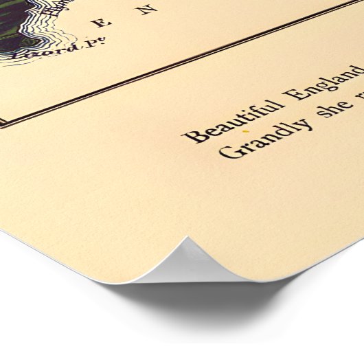 England Comical Map Vintage Lithograph860s ポスター (角)