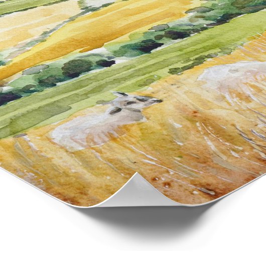 England Countryside watercolour painting  ポスター (角)