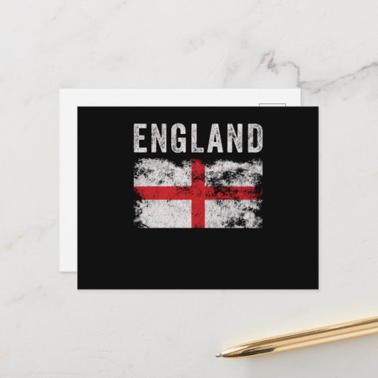 England Flag British Souvenir Cool ポストカード (正面/裏面インサイチュ)