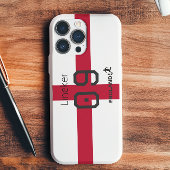 England Flag Soccer Pride Custom Name Number iPhoneケース