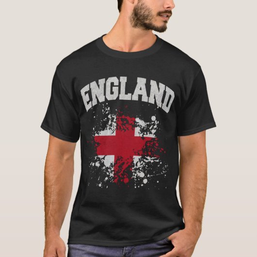 England Flag Splatter Tシャツ (正面)