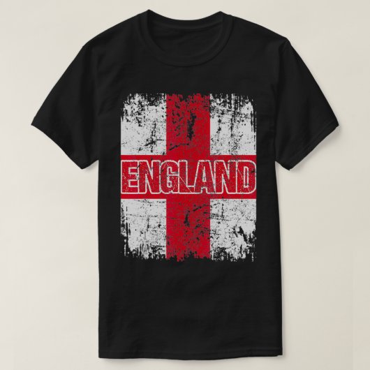 ENGLAND Flag Vintage Distressed ENGLAND Tシャツ (デザイン正面)