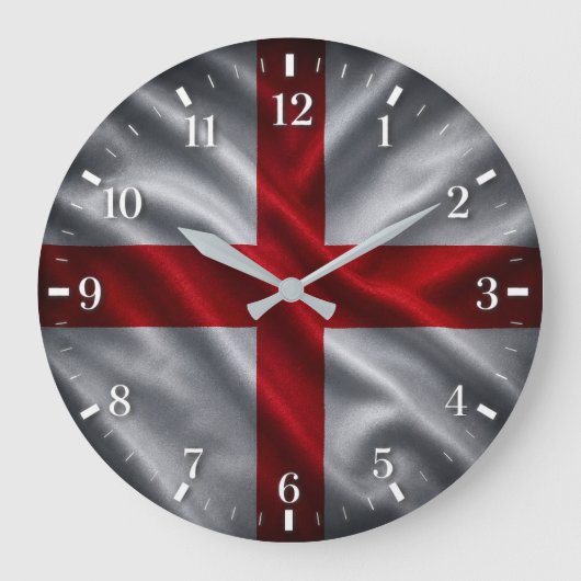 England Flag Watch 2026 ラージ壁時計 (正面)