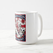 England Lion Strike Soccer, Football Pride Gift コーヒーマグカップ (正面右)