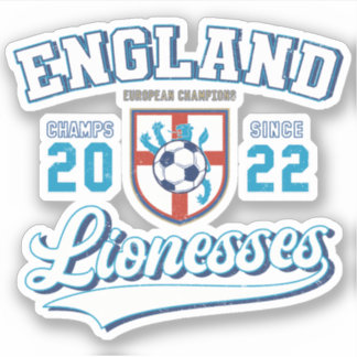 England Lionesses Champions 2022 College Style シール