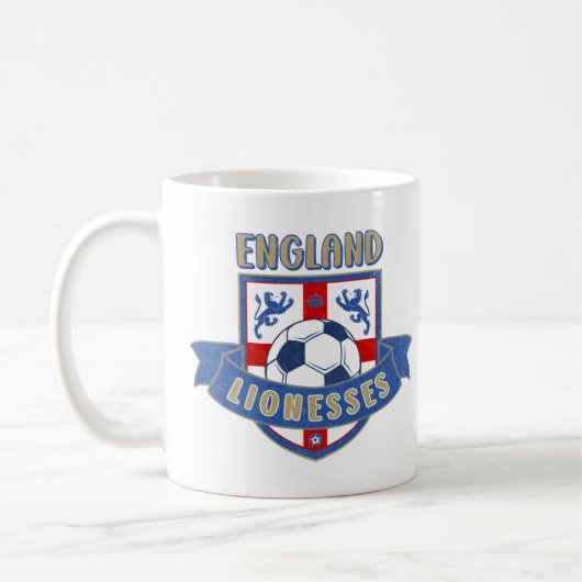England Lionesses Soccer Crest (#02) Mug コーヒーマグカップ (左)
