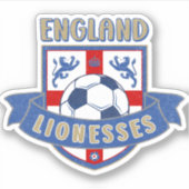 England Lionesses Soccer Crest (#02) Sticker シール (正面)