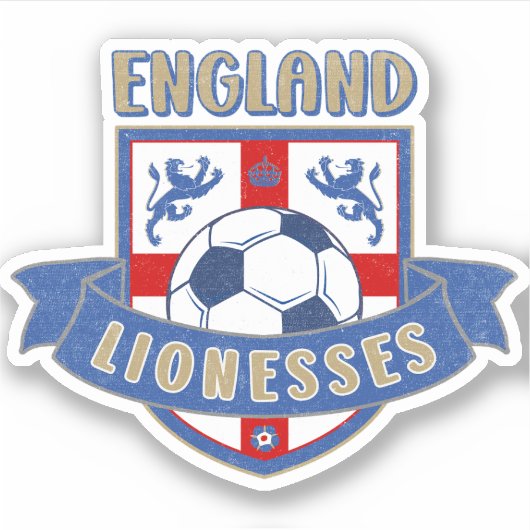 England Lionesses Soccer Crest (#02) Sticker シール (正面)